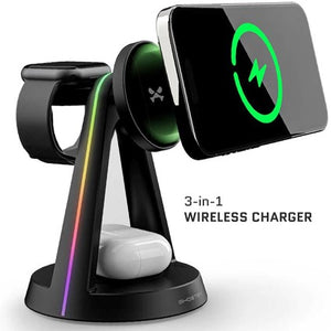 1つで3台同時充電! 「ゴーステック 3in1 15Wワイヤレス急速充電ステーション NRGタワー」で電源周辺をスッキリさせよう