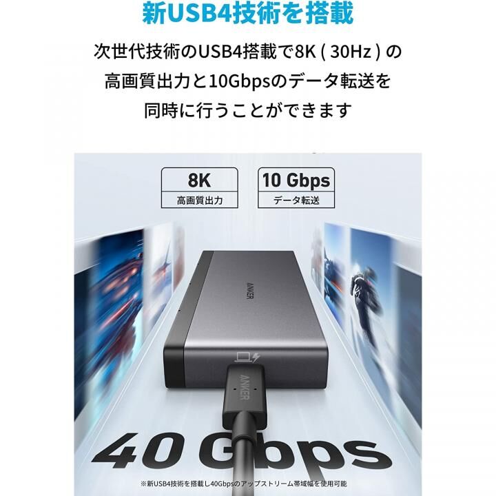 Anker 556 USB-C ハブ 8-in-1 USB4