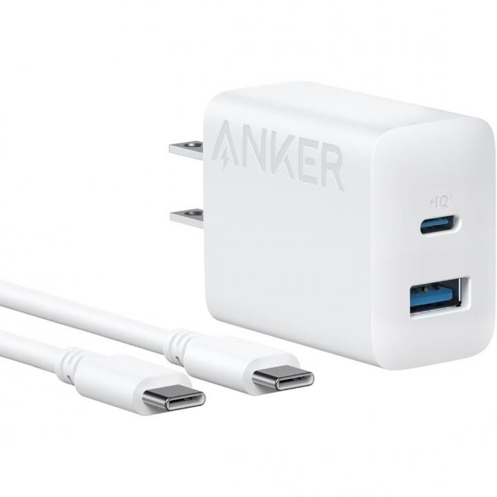 Anker Charger (20W, 2-Port) with USB-C & USB-C ケーブル ホワイト_1