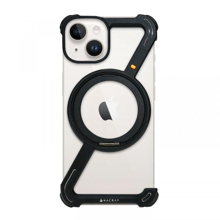 HACRAY 360 RingStandバンパー for iPhone14 アルミ・ブラック_1