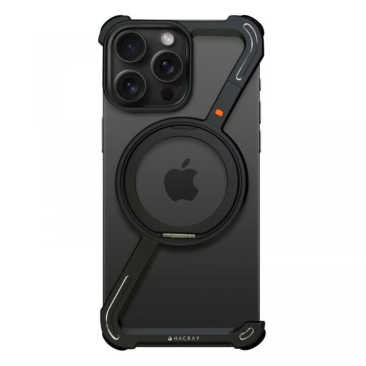 HACRAY (ハクライ) 360 RingStandバンパー for iPhone14 Pro Max アルミ・ブラック 落下防止 リングスタンド 衝撃吸収 MagSafe対応_1