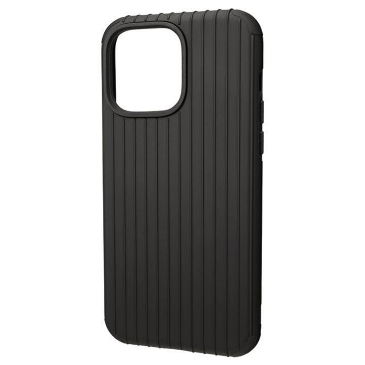 GRAMAS COLORS リブ ハイブリッドケース マットブラック iPhone 14 Pro Max_1