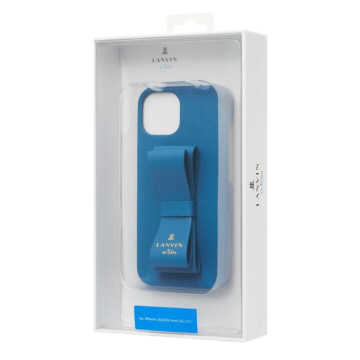 LANVIN en Bleu Slim Wrap Case Stand Ring Ribbon iPhone 14
