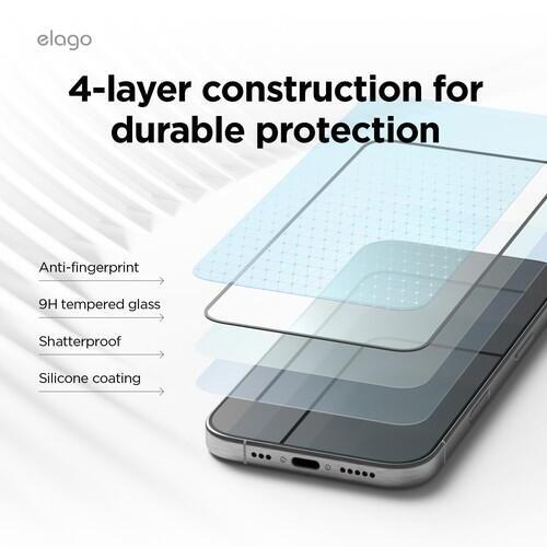 elago TEMPERED GLASS PROTECTOR iPhone16 Pro Clear