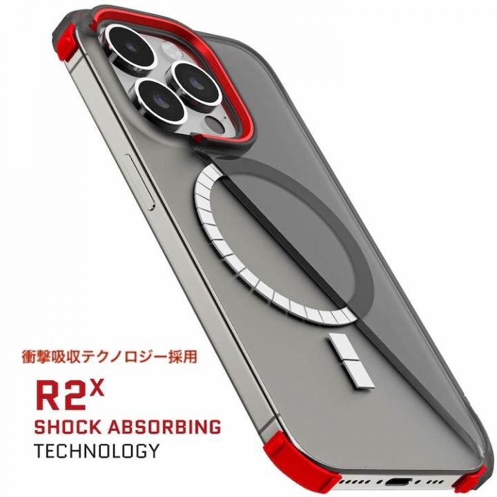 ゴーステック MagSafe対応 耐衝撃クリアケース コバート スモーク iPhone 15 Pro Max