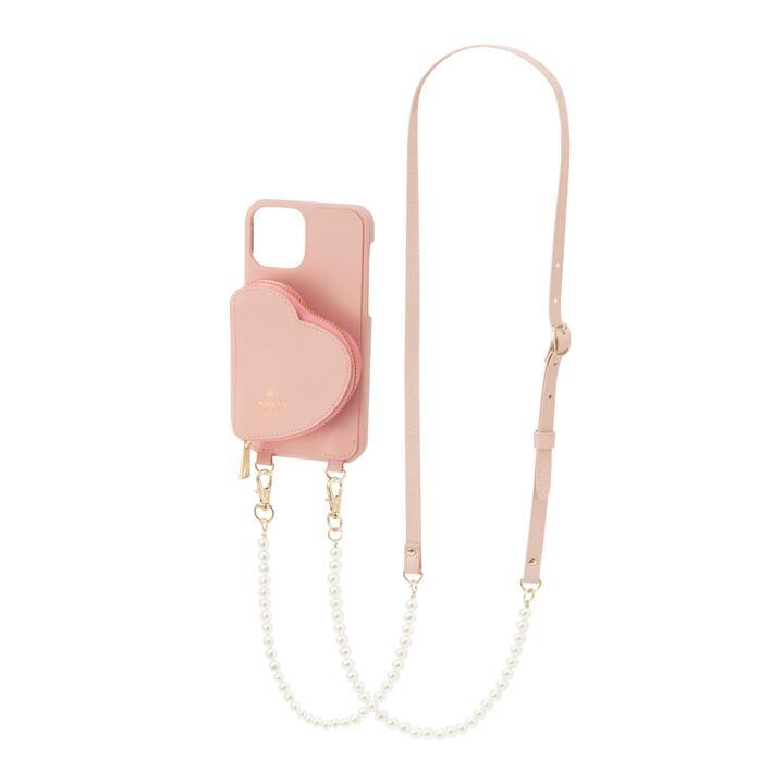 LANVIN en Bleu Wrap Case Pocket Simple Heart Pearl Neck Strap iPhone 13 mini