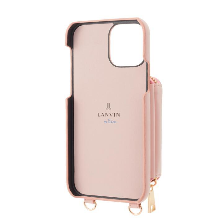 LANVIN en Bleu Wrap Case Pocket Simple Heart Pearl Neck Strap iPhone 13 mini