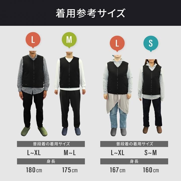 丸洗い洗濯可能 薄いのに暖かい ヒーティングベスト XLサイズ