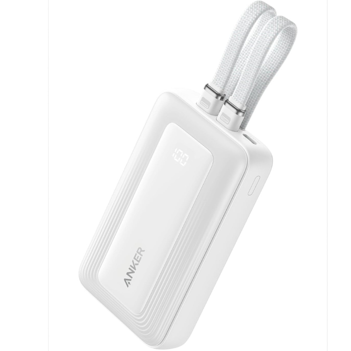 Anker Zolo Power Bank (10000mAh, 30W, Built-In USB-C / ライトニングケーブル)