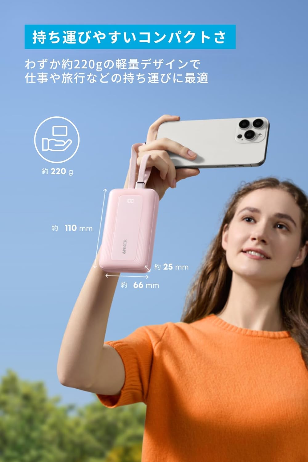 Anker Zolo Power Bank (10000mAh, 30W, Built-In USB-C / ライトニングケーブル)