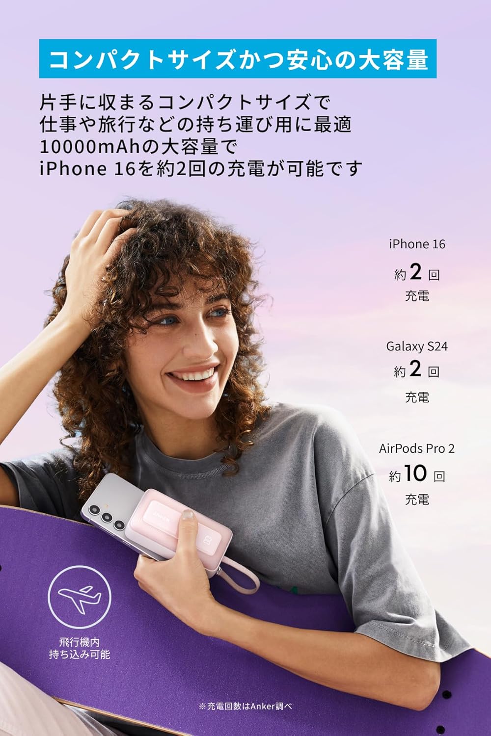 Anker Zolo Power Bank (10000mAh, 30W, Built-In USB-Cケーブル)