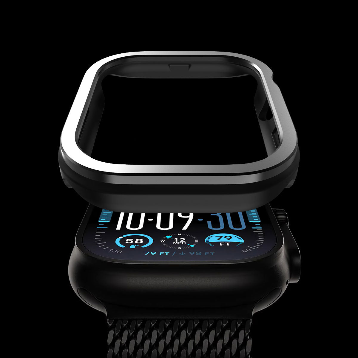 AMY デュアルレイヤーケース for Apple Watch ガンメタル