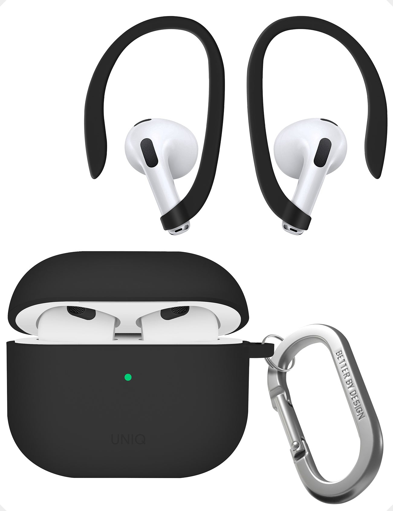 UNIQ NEXO AirPods 4 ACTIVE HYBRID シリコンケース SPORTS EAR HOOKS