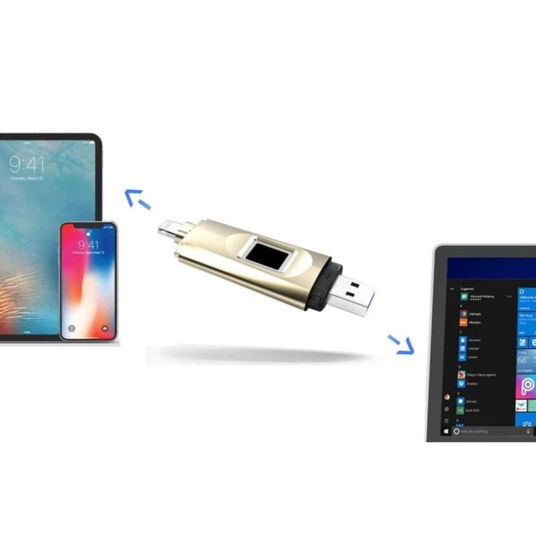 iPhoneのデータを保存、そしてPCへ移行できる指紋認証付きUSBメモリ「SPT iSecure Master」