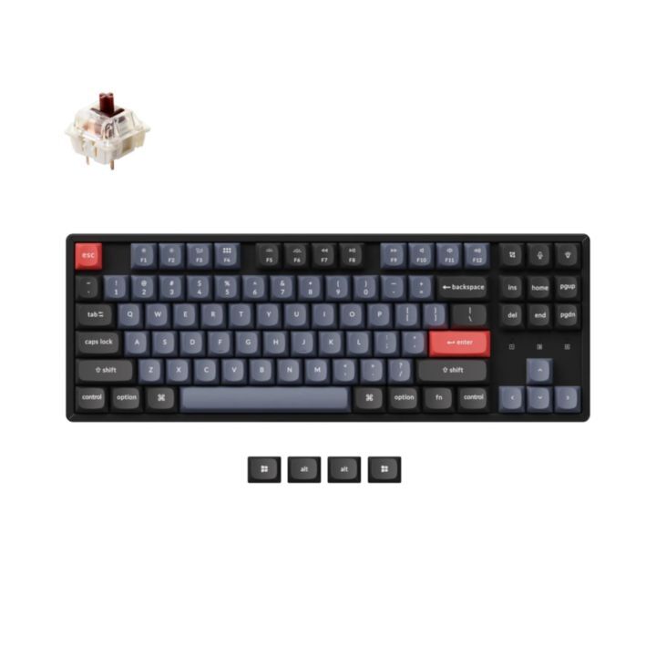 K8 Pro QMK/VIA ワイヤレス・メカニカルキーボード RGB US配列 テンキーレス ブラック Gateron P Pro スイッチ ホットスワップ 茶軸_1