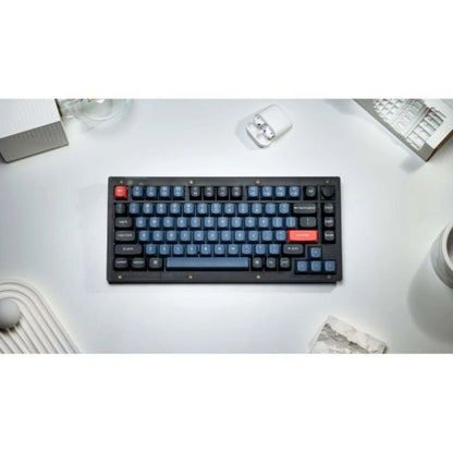 Keychron V1 QMK メカニカルキーボード US配列 テンキーレス 茶軸 フロステッドブラック 半透明