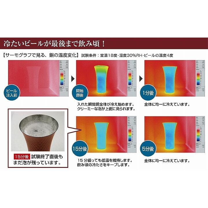 メイド・イン・ツバメ認定純銅鎚目一口ビールセット 2個セット桐箱入り