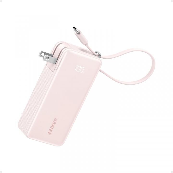 Anker Power Bank (10000mAh, Fusion, Built-In USB-C ケーブル) ピンク_1
