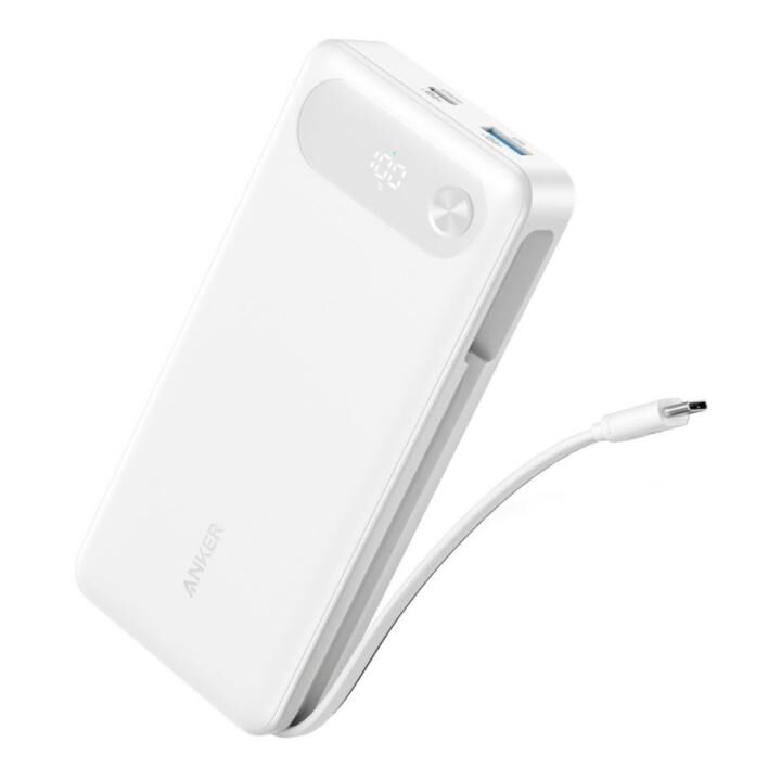 Anker Power Bank (20000mAh, 87W, Built-In USB-C ケーブル) ホワイト【8月中旬】_1