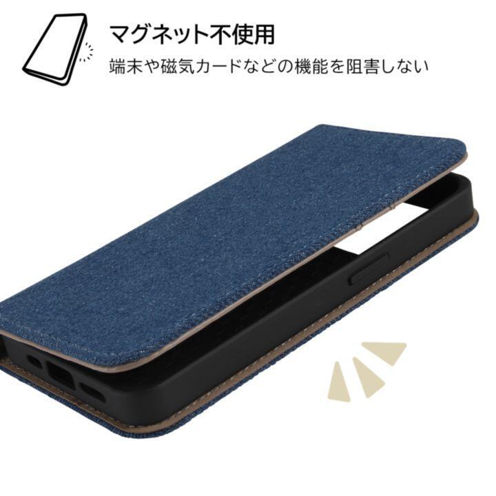 イングレム 耐衝撃 手帳型デニムケース iPhone 14 Pro