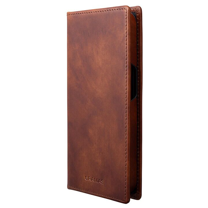 GRAMAS G-FOLIO ミュージアムカーフレザー フォリオケース ブラウン iPhone 15 Pro_1