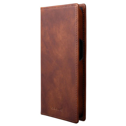 GRAMAS G-FOLIO ミュージアムカーフレザー フォリオケース ブラウン iPhone 15 Pro_1