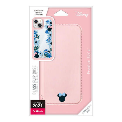 ガラスフリップケース ミニーマウス iPhone 13 mini