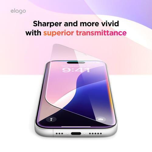 elago PRIVACY GLASS iPhone16 Pro Clear