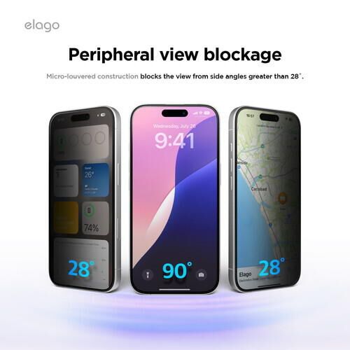 elago PRIVACY GLASS iPhone16 Pro Clear