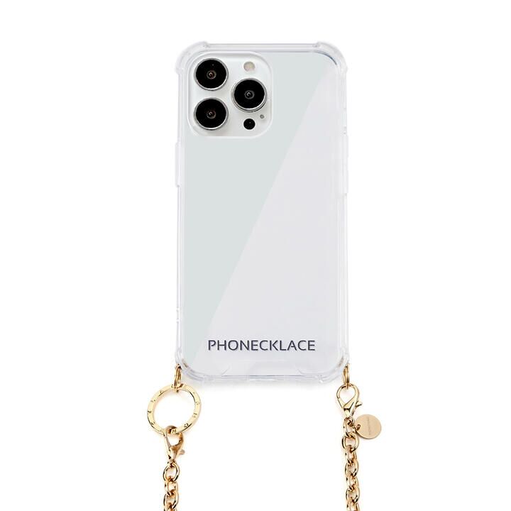 チェーンショルダーストラップ付きクリアケース ゴールド iPhone 13 Pro_1
