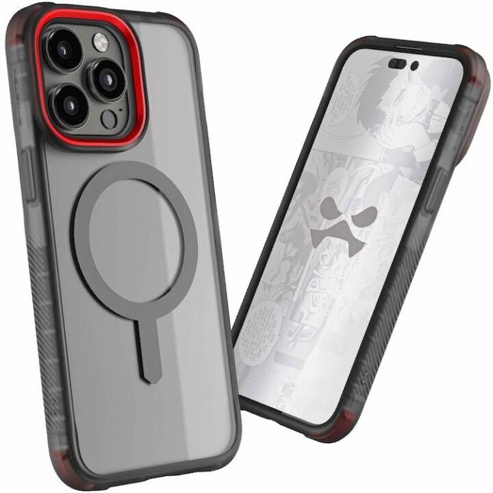 ゴーステック MagSafe対応 耐衝撃クリアケース コバート スモーク iPhone 15 Pro Max