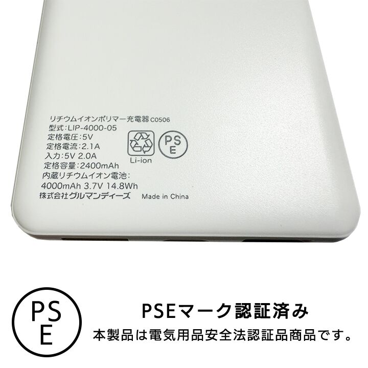 タヌキとキツネ 4,000ｍAhモバイルバッテリー パターンA