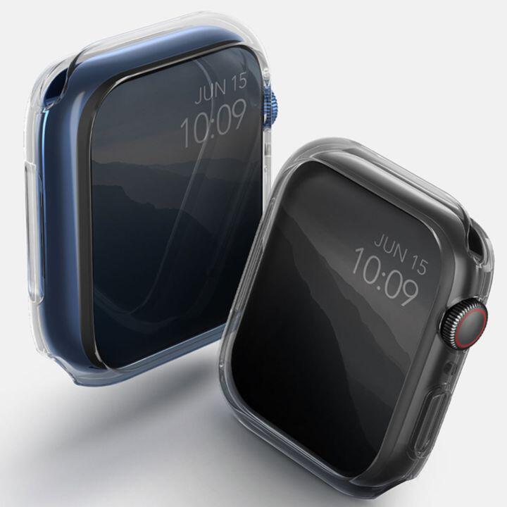 UNIQ GLASE Apple Watch ケース 45mm CLEAR/ SMOKE 2色パック_1