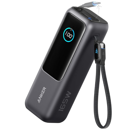 Anker Power Bank (25000mAh, Built-In & 巻取り式USB-Cケーブル)