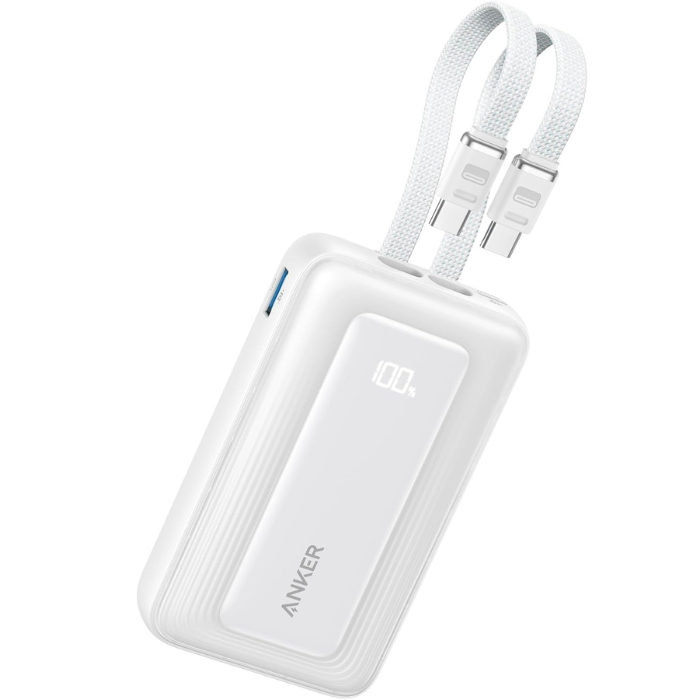 Anker Zolo Power Bank (10000mAh, 35W, Built-In Dual USB-Cケーブル)
