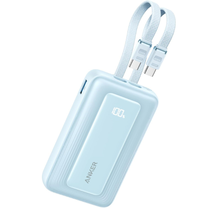 Anker Zolo Power Bank (10000mAh, 35W, Built-In Dual USB-Cケーブル)