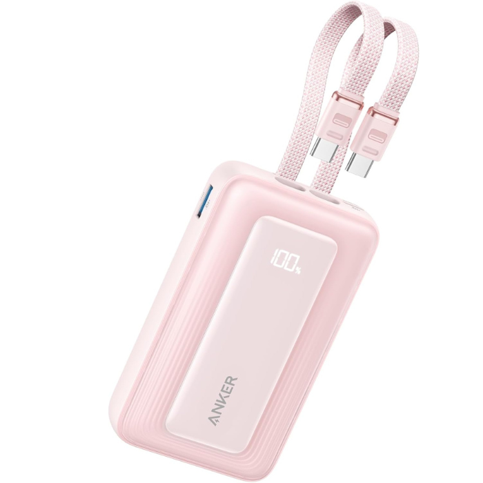 Anker Zolo Power Bank (10000mAh, 35W, Built-In Dual USB-Cケーブル)