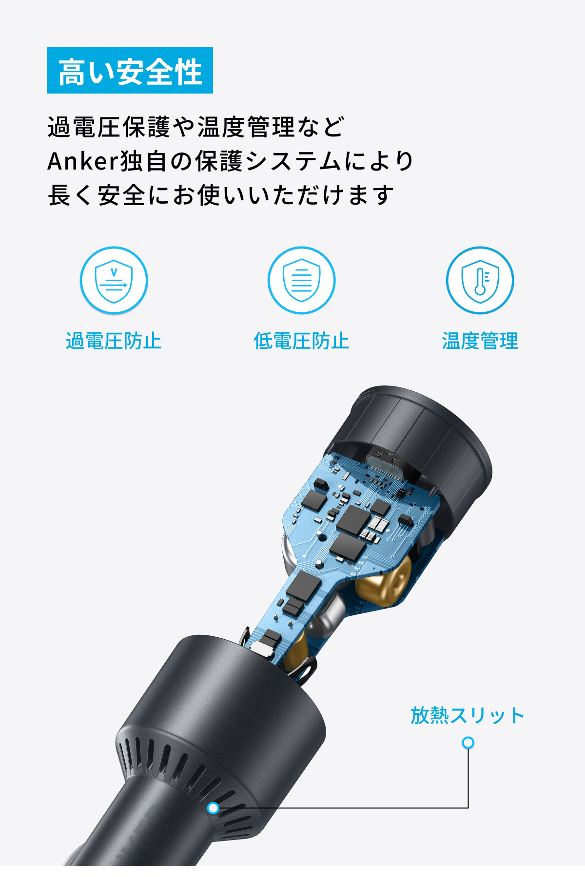 Anker Nano Car Charger (167.5W, 3 Ports) with USB-C & USB-C ケーブル