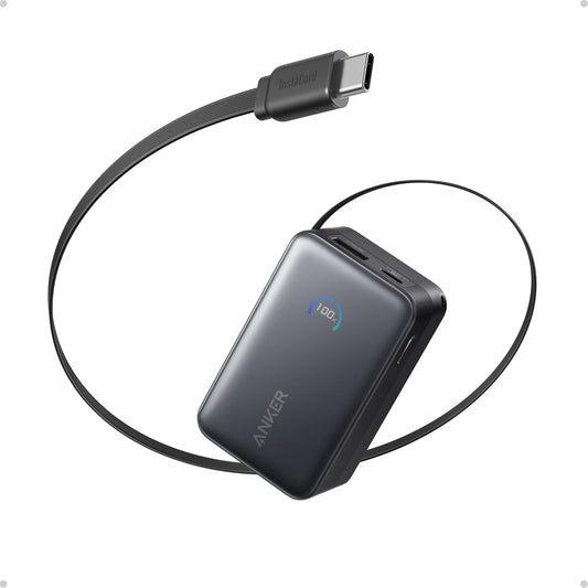 Anker Nano Power Bank (10000mAh, 45W, 巻取り式 USB-Cケーブル)