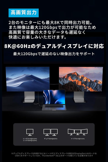 Anker Prime USB-C & USB-C ケーブル Thunderbolt 5 (240W, 80Gbps) 1.0m
