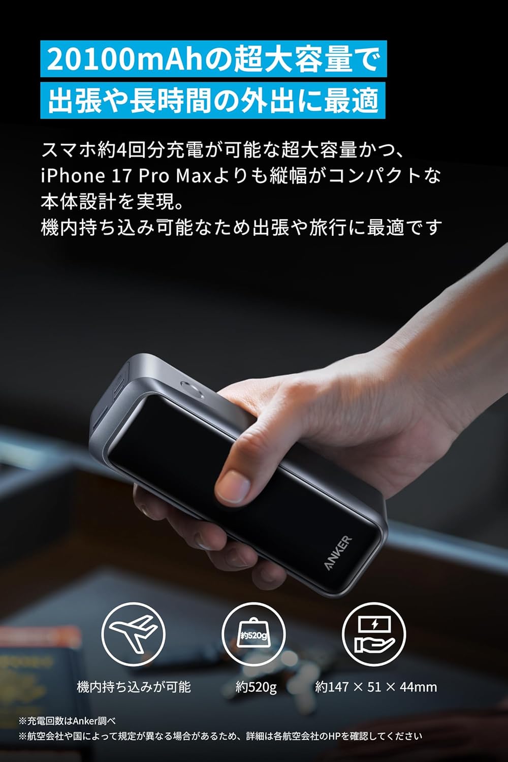 Anker Prime Power Bank (20100mAh, 220W) ブラック