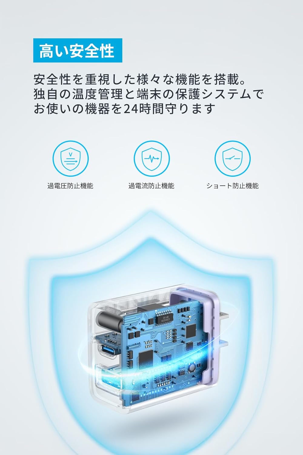 Anker Charger (20W, 2-port) with USB-C & USB-C ケーブル 2個セット