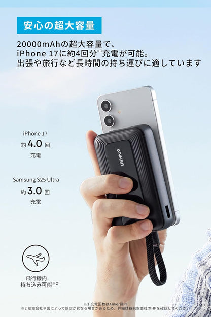 Anker Zolo Power Bank (20000mAh, 45W, Built-In USB-Cケーブル)
