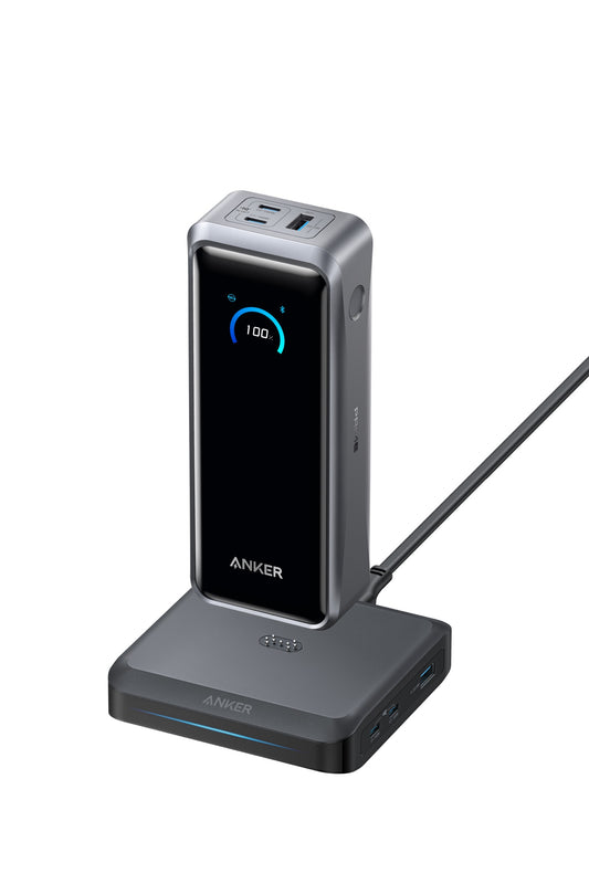 Anker Prime Power Bank (26250mAh, 300W) with Anker Prime Charging Base (150W, 3 Ports) ブラック