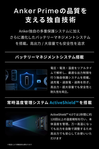 Anker Prime Power Bank (26250mAh, 300W) with Anker Prime Charging Base (150W, 3 Ports) ブラック