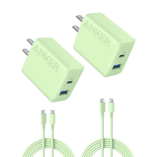 Anker Charger (20W, 2-port) with USB-C & USB-C ケーブル 2個セット
