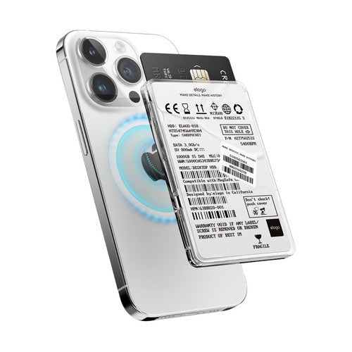 elago monthly elago MAGNETIC CLEAR CARD POCKET for iPhone with MagSafe